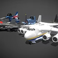 Fighter Jet Models Featuring Various Designs and Different Color Variations Together 3d model