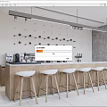 Modern Tea Room Company Rest Area Leisure Area Bar Chair Water Bar Counter Negotiation Area 3d model
