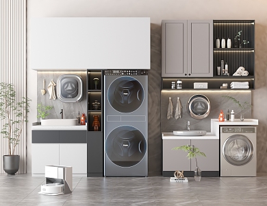 Modern washing machine cabinet 3d model