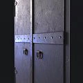 Vintage Rustic Metal Double Doors With Rust Patina Hinges And Latch Details