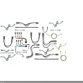 Assorted Colored Electrical Cables With Plugs And Connectors On Gray Surface