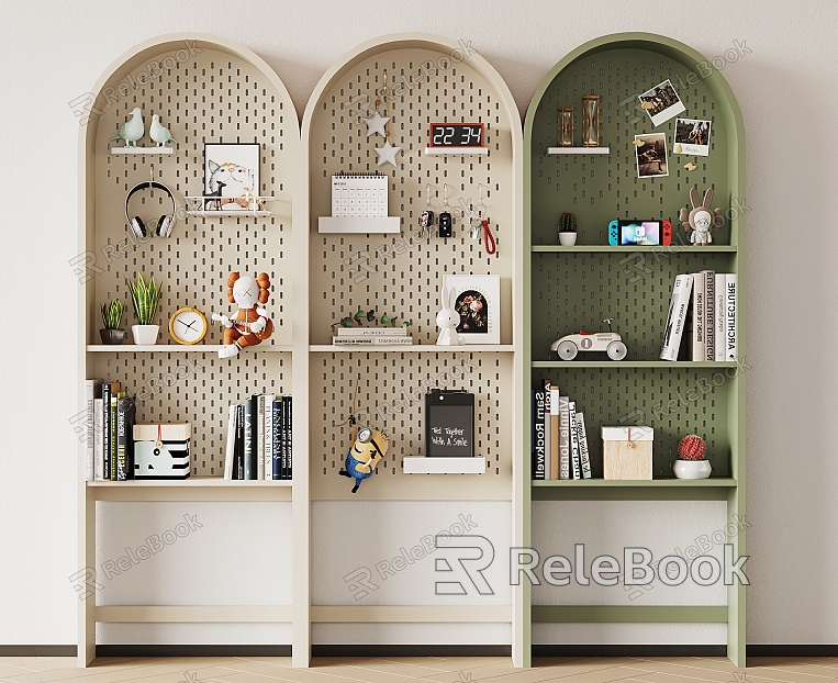 Modern Bookshelf Hole Board Decorative Storage Bookshelf Books model