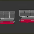 Futuristic Sci Fi Entrance Chambers Gray Structure With Yellow Red Warning Stripes Transparent Panels