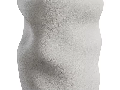 Modern White Sculptural Side Table With Curved Design And Textured Surface 3d model