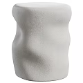 Modern White Sculptural Side Table With Curved Design And Textured Surface 3d model