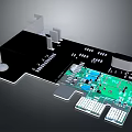 Electronic Device Circuit Board With Green PCB Black Casing And Components