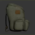 Vintage Canvas Backpack With Black And Yellow Straps And Retro Design Details