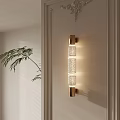 Modern Wall Lamp With Copper Accents Textured Glass Shades And Soft Light On Light Wall