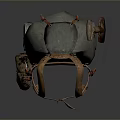 Vintage Style Canvas Bag With Leather Straps And Metal Buckles For Daily Use