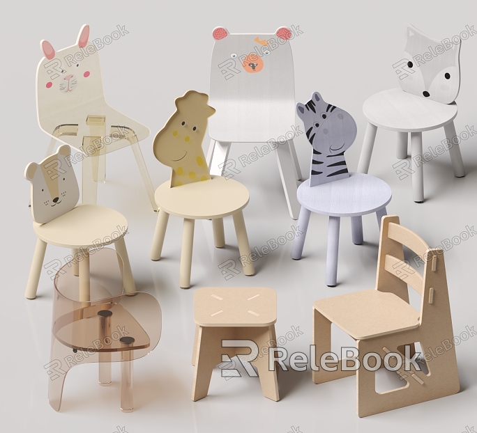 Modern Children's Chair Children's Chair Combination model