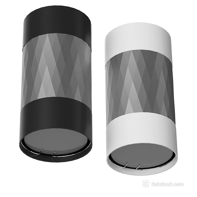 Modern Black and White Downlights and Spotlights with Diamond Pattern Design 3d model