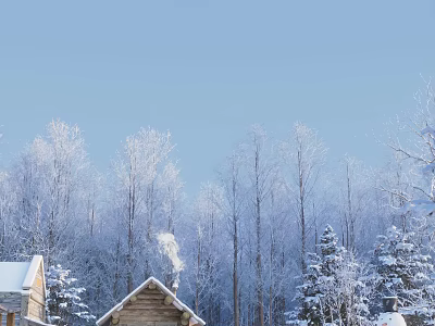 Modern Snow View Snow View Chalet Villa Little Snowman Doll Outdoor Homestay Chalet Building Snow View Chalet Homestay Exclusive Lakeside Villa 3d model