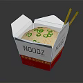 Delicious Noodoz Asian Food Takeout Box With Chopsticks And Fresh Meal