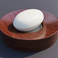 Oval White Soap On Wooden Dish Base For Bathroom Daily Washing Essentials