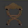 Wooden Leisure Chair With Classic Design Curved Armrests And Unique Backrest