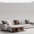 Modern corner sofa multiplayer sofa 3d model