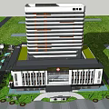 Modern Hospital Building Exterior Design With Medical Facility And Green Space