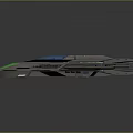Futuristic Sci Fi Spaceship Model With Gray Green Streamlined Design And Aerodynamic Shape 3d model