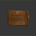 Vintage Hand Carved Wooden Box Sculpture Featuring Natural Grain And Label