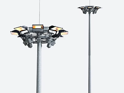 Outdoor High Mast Lights Featuring Multiple Lamp Heads For Public Area Lighting 3d model