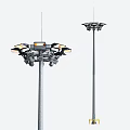Outdoor High Mast Lights Featuring Multiple Lamp Heads For Public Area Lighting 3d model