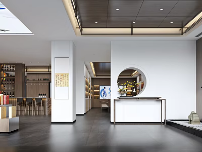 Modern Tobacco Liquor Store Interior With Displays Lighting And Decor 3d model