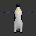 Penguin Plush Toy With Blue Head Yellow Chest And Open Wings Standing