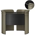 Modern Bedside Table Design With Curved Metallic Frame And Black Panel 3d model
