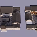 Ancient Chinese Architecture With Tiled Roofs And Symmetrical Courtyard Layout 3d model
