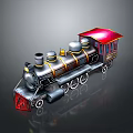 Vintage Steam Train Model With Red Roof Black Body And Gold Accents