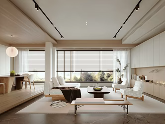Modern Guest Dining Room Living Room 3d model