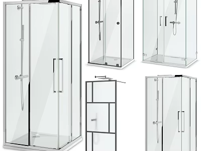 Transparent Glass Shower Sauna Enclosure Designs With Modern Styles And Multiple Sizes 3d model