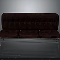 Multi Person Red Leather Tufted Bench With Metal Frame Indoor Seating Design