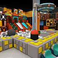 Colorful Indoor Playground With Trampoline Slide Ball Pit And Kids Interactive Activity Area