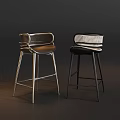 Comfortable Woven Rattan Back Bar Stools With Sleek Metal Legs For Modern Home Bar Area