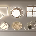 Modern Ceiling Lights With Square Circular Geometric Shapes And Sleek LED Design 3d model