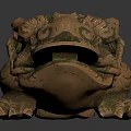 Handcrafted Wooden Carved Toad Figurine With Intricate Details For Home Interior Decor
