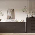 Black Cabinet Whole Cabinet Sideboard Cabinet Balcony Cabinet Locker Entrance Cabinet 3d model