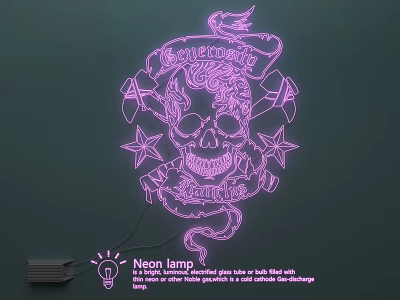 Advertising word lighting neon lights 3d model