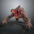 Hero Confronting Fantasy Monster With Open Mouth Sharp Teeth And Claws 3d model