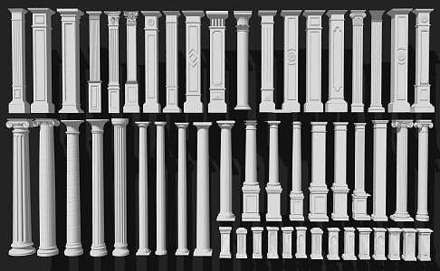 Roman Column Combination 3d model