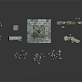 Detailed Classical Style Stone Architectural Components With Columns Arches And Blocks