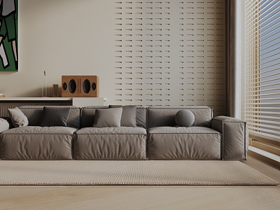 Modern three-seat sofa 3d model