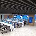 Modern Monitoring Room Science and Technology Command Center 3d model