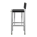 Modern Bar Stools With Black Leather Seat Backrest And Silver Metal X Shaped Frame