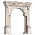 Decorative Classical Arched Architectural Component With Fluted Columns And Ornate Carvings