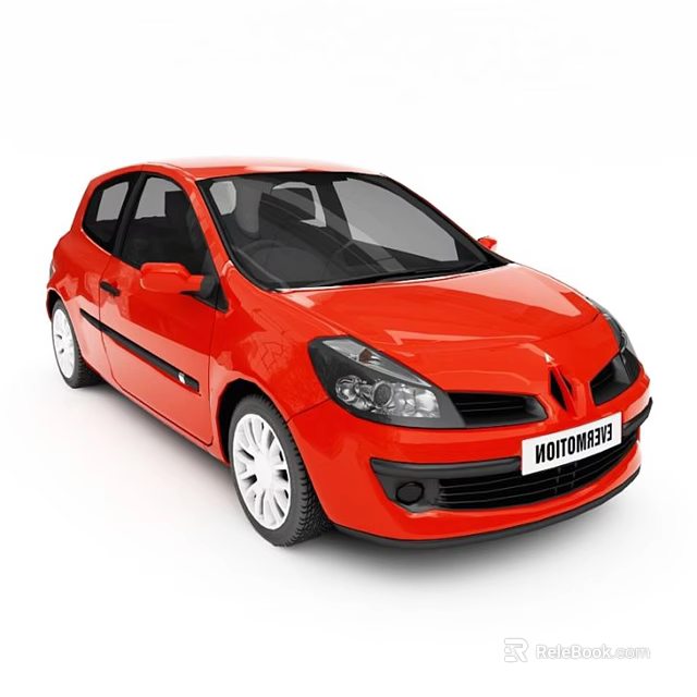 Red Hatchback Car With Modern Exterior And Silver Alloy Wheels 3d model 