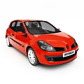 Red Hatchback Car With Modern Exterior And Silver Alloy Wheels