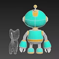 Robot and Cat Cartoon Robot Kitty Anime Characters 3d model