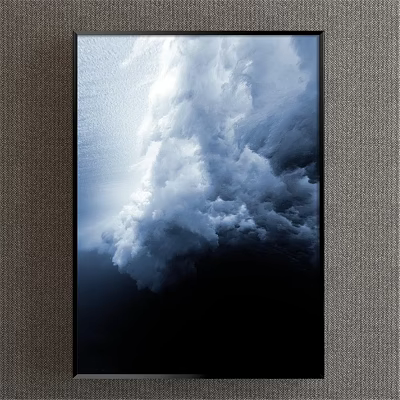 Scenic Landscape Painting with Majestic Layered White Grey Clouds against Dark Dramatic Sky 3d model